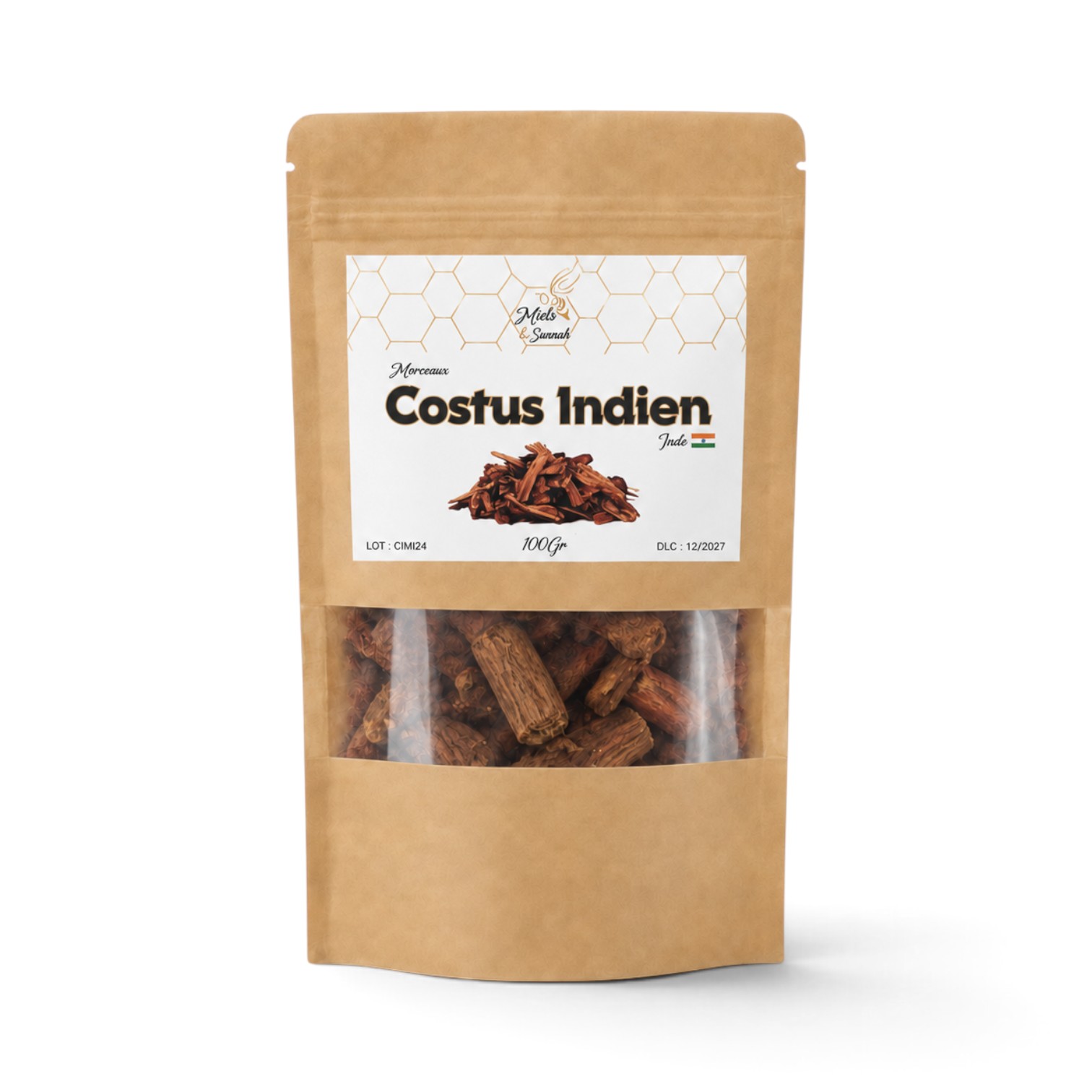 Morceaux de costus indien – 100gr