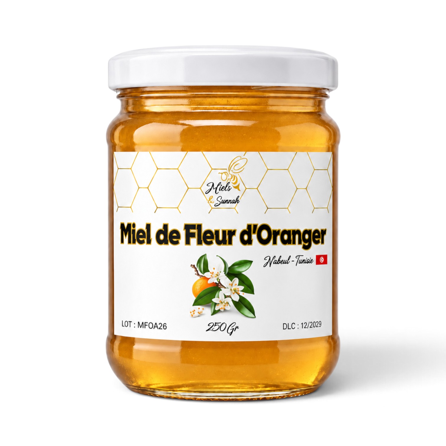 Miel de Fleur d’Oranger de Nabeul – Tunisie – 250g