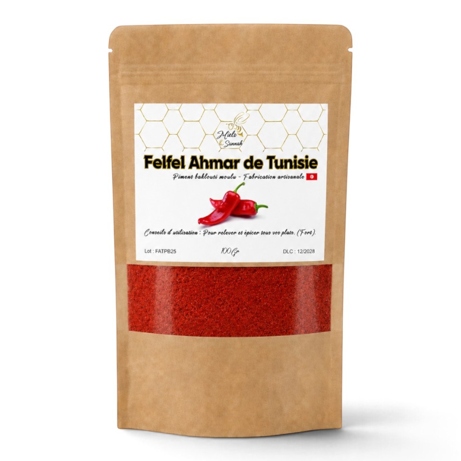 Piment Fort Moulu (Felfel Ahmar) de Tunisie – 100g