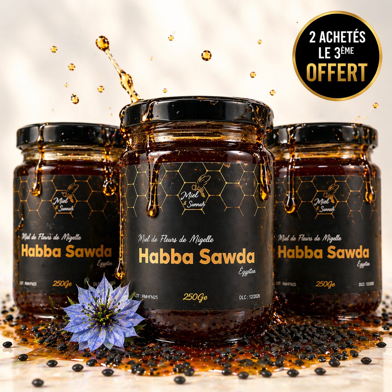 2 pots de miels de Habba Sawda achetés = le 3ème OFFERT