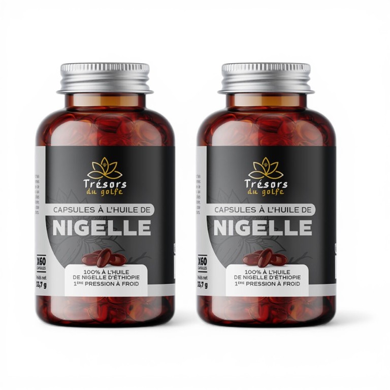Lot de 2 Capsules d'huile de nigelle Habbashiya