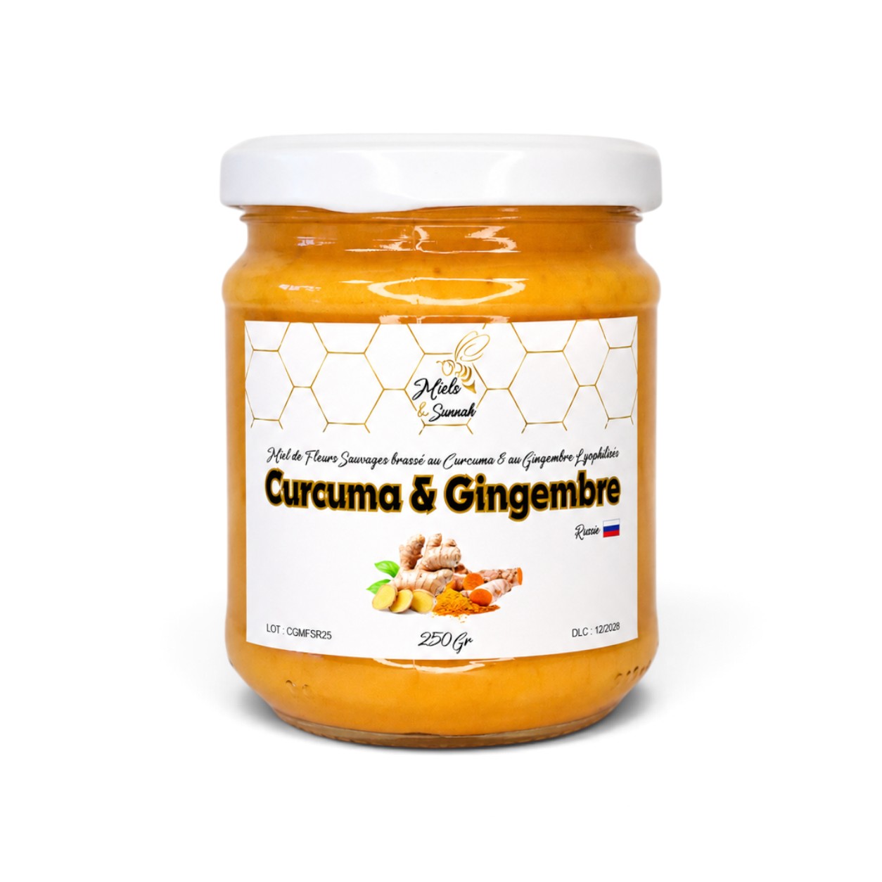Miel de fleurs sauvages au curcuma et gingembre lyophilisés - 250g