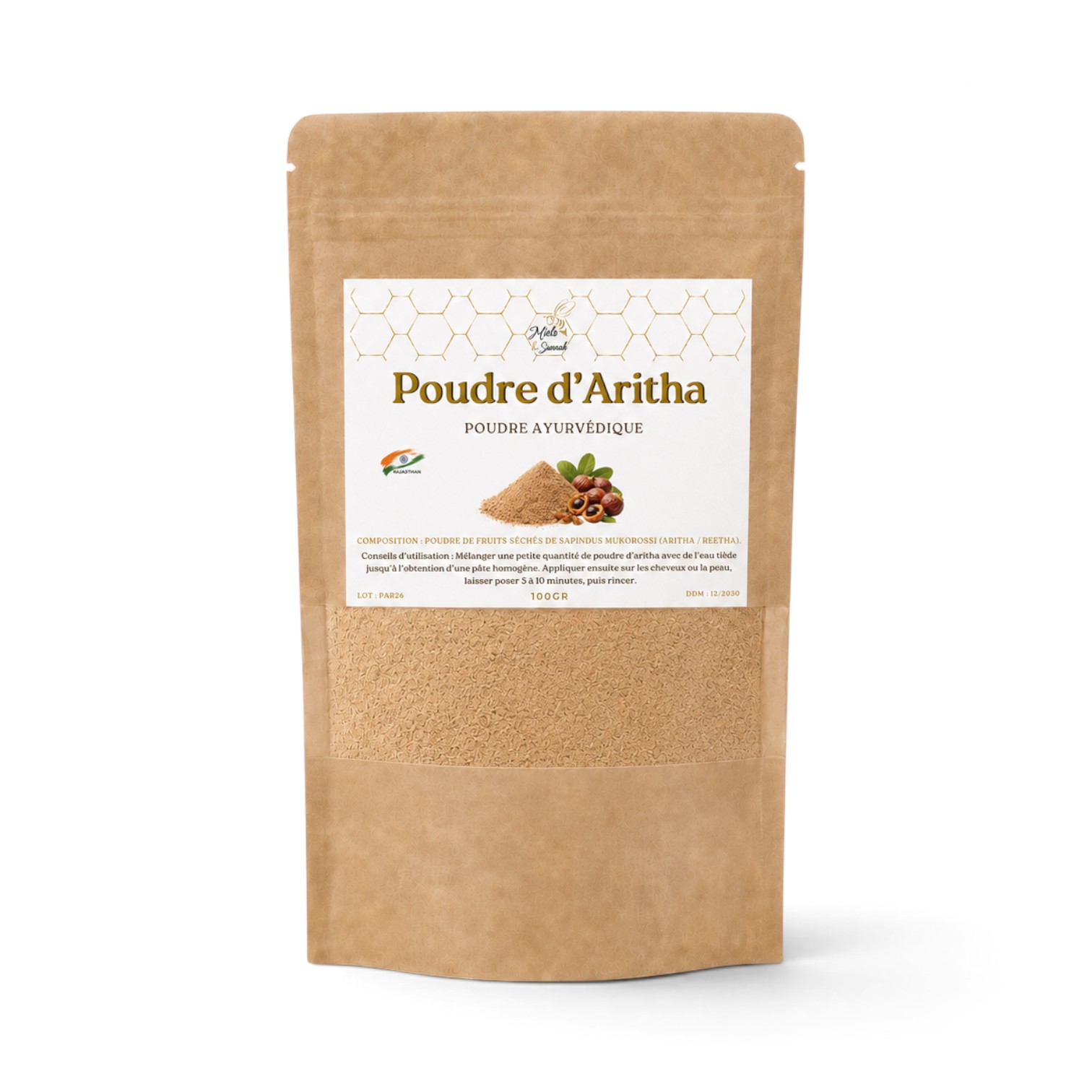 Aritha (Reetha) en poudre - 100g